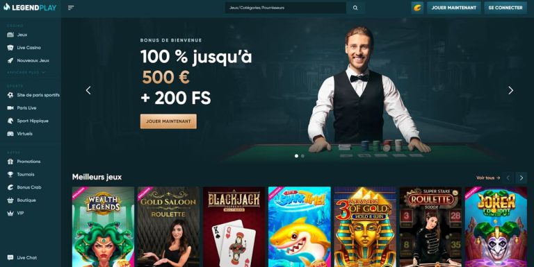 Legend Play Casino page accueil